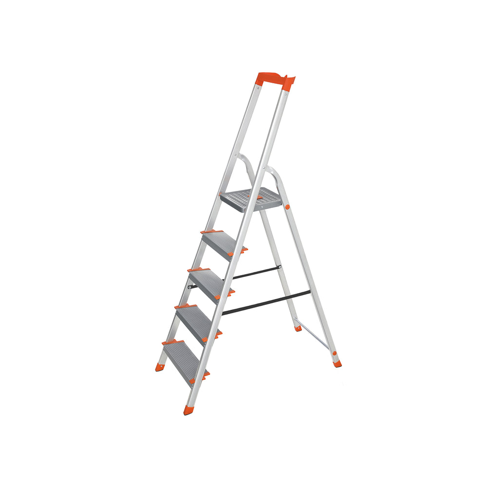 Ladder 5 Treden, Opklapbaar, Ladder, Aluminium Ladder, 13 Cm Brede Treden Ladder 5 Treden, Opklapbaar, Ladder, Aluminium Ladder, 13 Cm Brede Treden