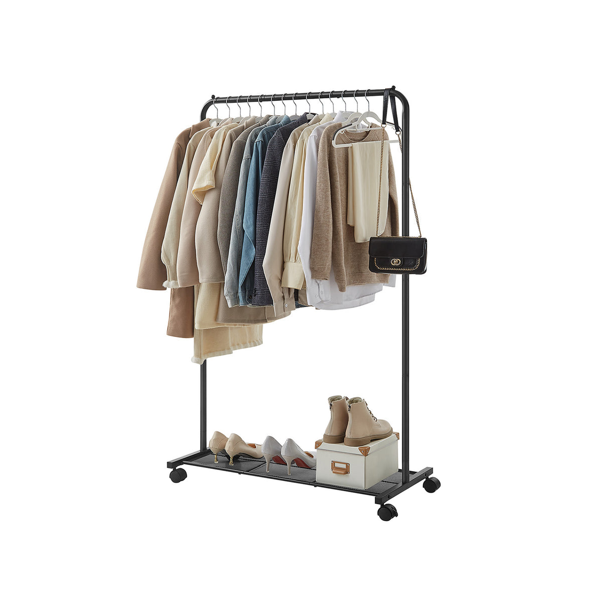 SONGMICS RCR17B Clothes Rack, Stable Metal, Black, 49 x 49 x 176 cm,Large