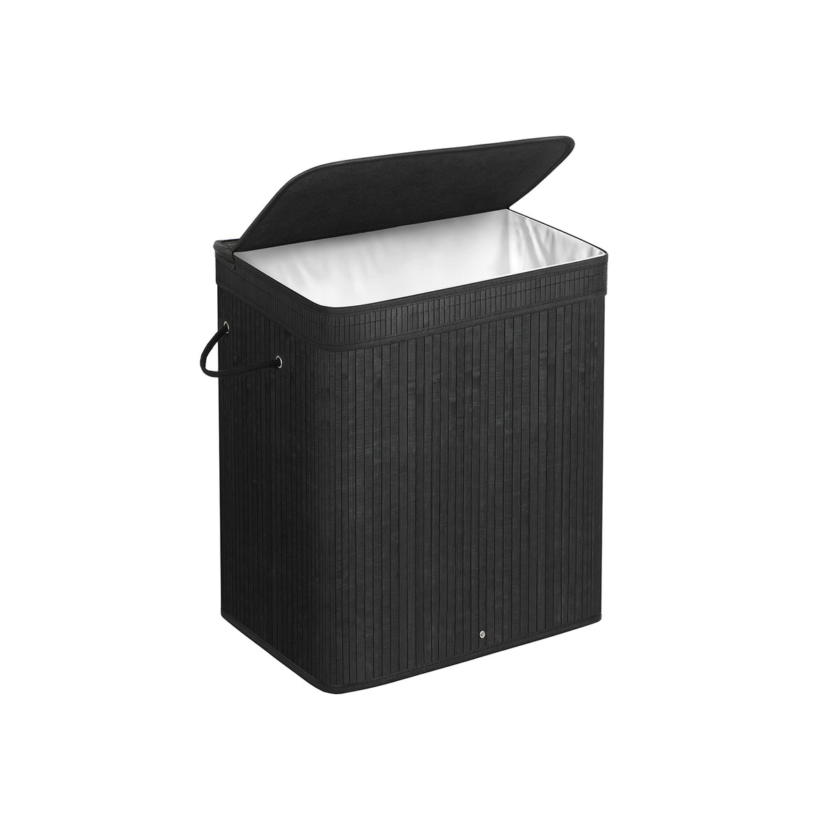 Bamboe Wasmand, Opvouwbare Wasbak Met Deksel En Uitneembare Katoenen Waszak 72 L Wasbox Waskist 40 X 30 60 Cm Zwart Lcb10b 2706978186