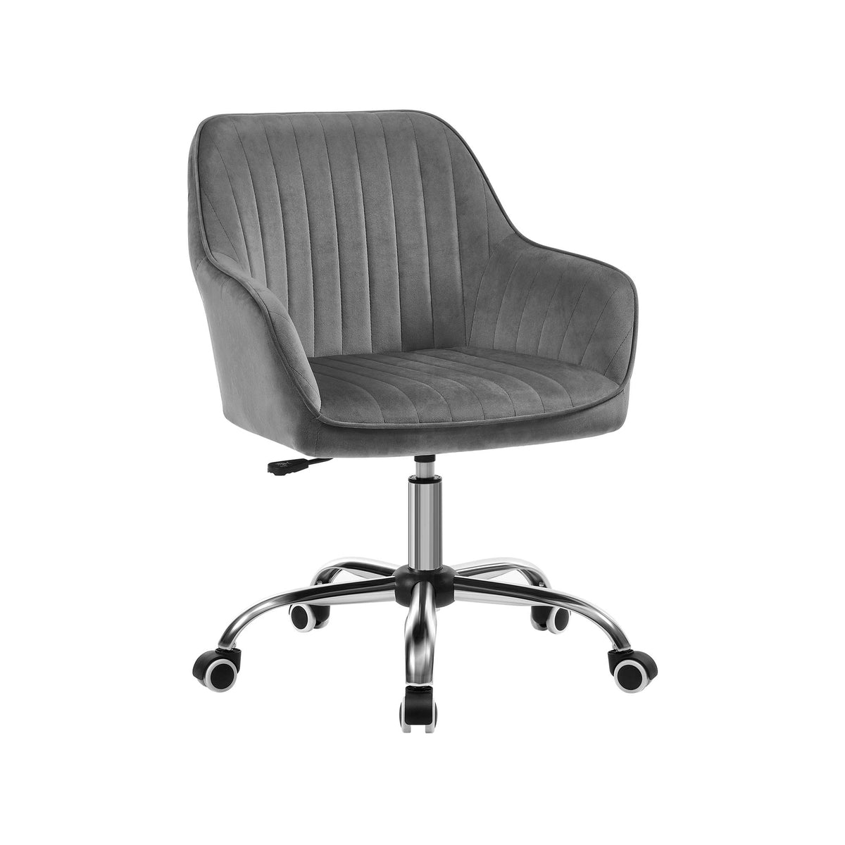 Songmics Bureaustoel, Draaistoel Met Fluwelen Bekled Schuimvulling In Hoogte Verstelbaar Voor Werkkamer Bar Lichtgrijs Obg012g01 744738604