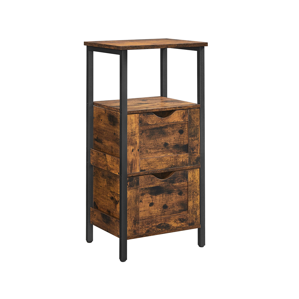 VASAGLE Badkamermeubel, Badkamermeubel, 60 X 30 X 80 Cm, Opbergkast Met 2 Lamellaire Deuren Lade Verstelbare Plank Scandinavische Stijl Mat Wit Bbc51wt