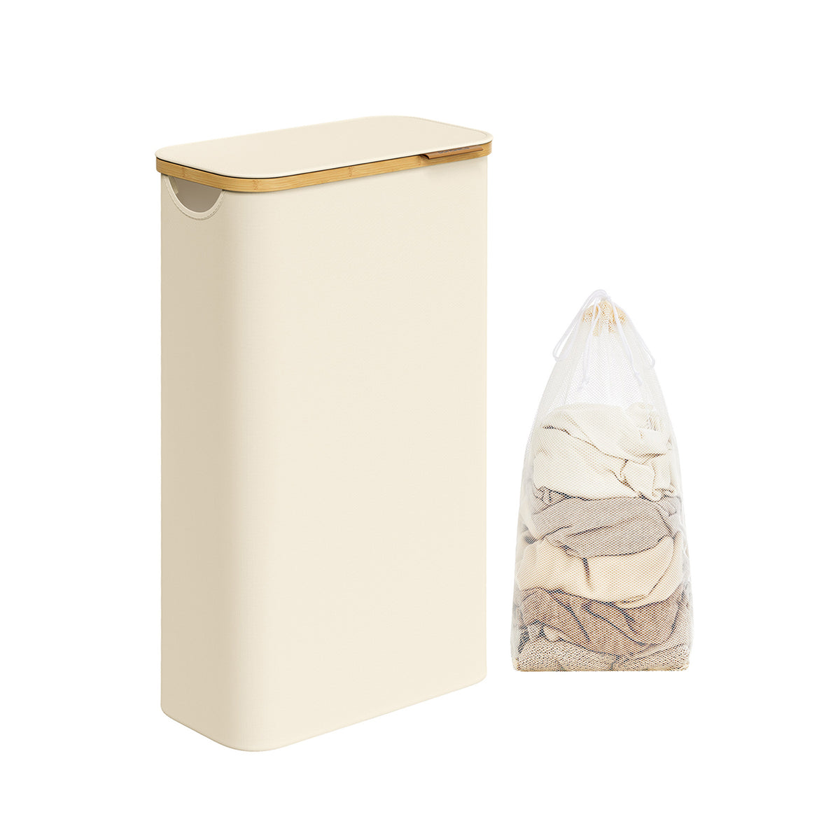 Wasmand 60 liter met witte deksel