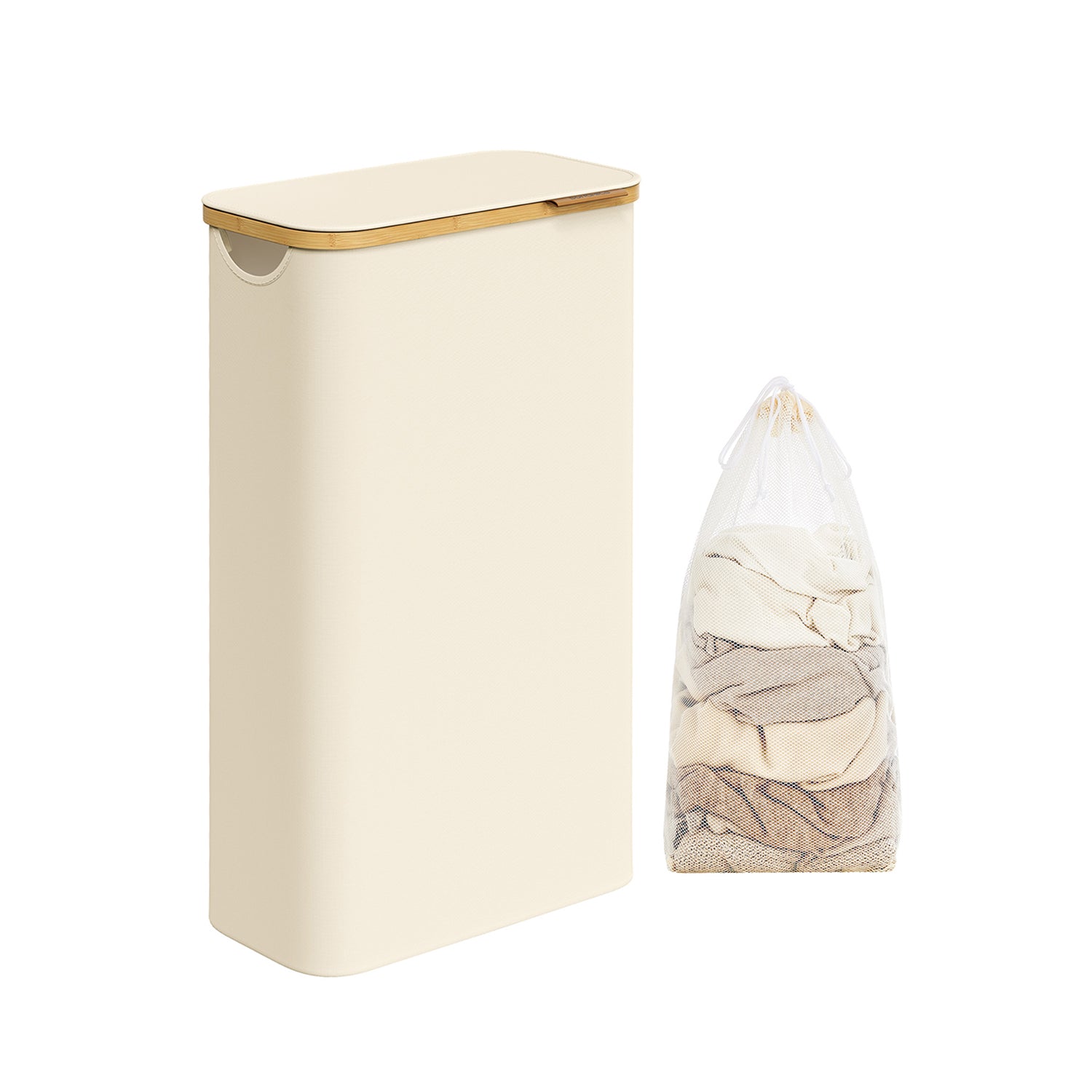 Wasmand 60 liter met witte deksel
