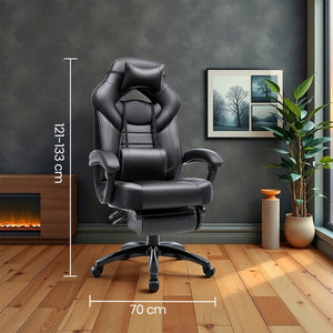 Ergonomische bureaustoel met voetsteun