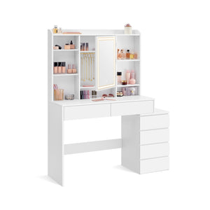 Make-up Tafel met LED Professionele Verlichting | 17 Opslagmodules