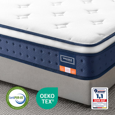 Pocketveringmatras met Geltraagschuim en Zevenzonesupport