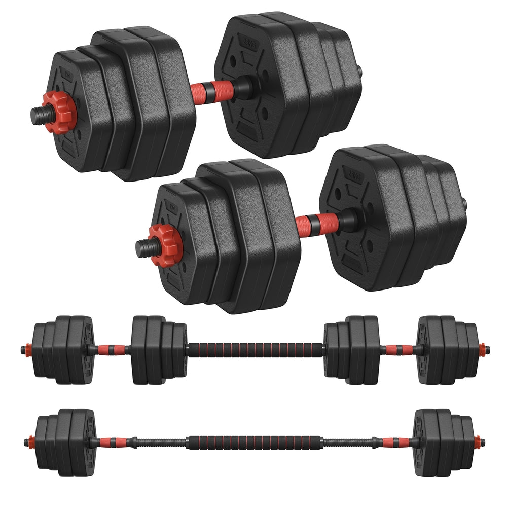 Halterset dumbbellset 30 kg inktzwart