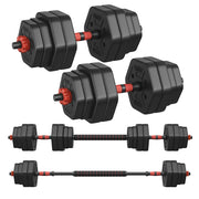 Halterset dumbbellset 30 kg inktzwart
